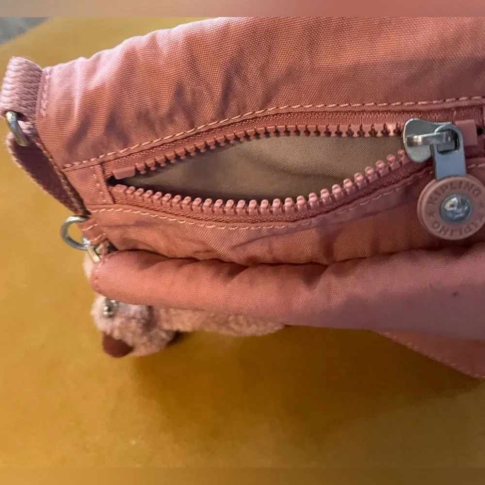 Kipling Eldorado Mini Crossbody Bag w/Monkey Keychain Dusty Rose